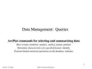 Data Management: Queries