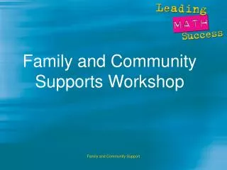 Family and Community Supports Workshop