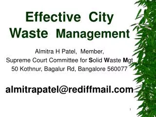 Effective City Waste Management