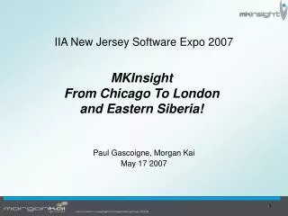 IIA New Jersey Software Expo 2007