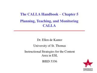The CALLA Handbook – Chapter 5 Planning, Teaching, and Monitoring CALLA