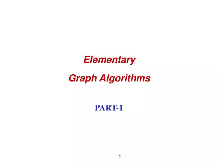elementary graph algorithms