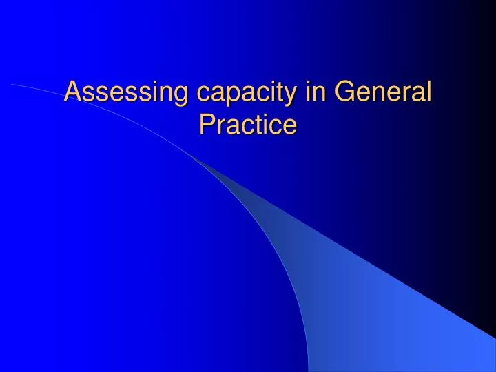 assessing capacity in general practice