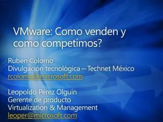 VMware: Como venden y como competimos ?
