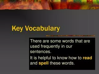 Key Vocabulary