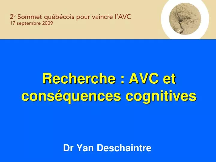 recherche avc et cons quences cognitives