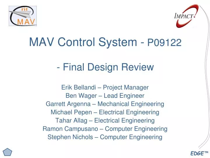 mav control system p09122 final design review