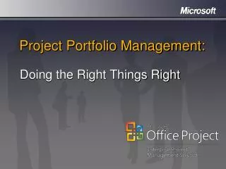 Project Portfolio Management: