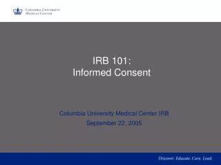 IRB 101: Informed Consent