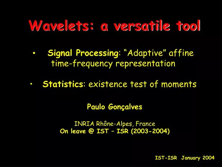 wavelets a versatile tool