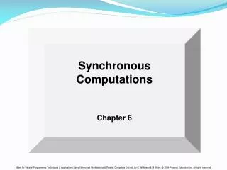 Synchronous Computations Chapter 6