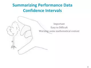 Summarizing Performance Data Confidence Intervals