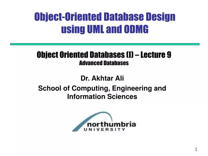 object oriented database design using uml and odmg