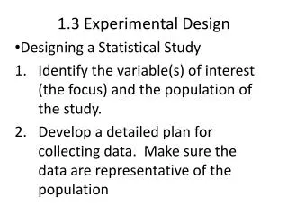 1.3 Experimental Design