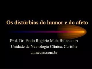 os dist rbios do humor e do afeto