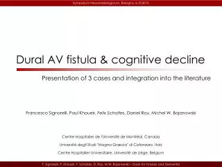 Dural AV fistula &amp; cognitive decline