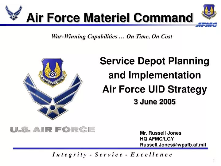 service depot planning and implementation air force uid strategy 3 june 2005