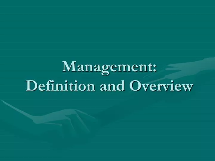 management definition and overview
