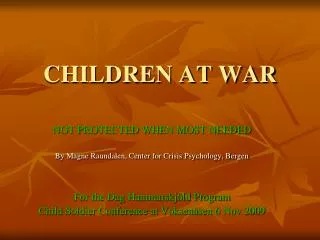 CHILDREN AT WAR