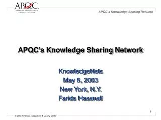 APQC’s Knowledge Sharing Network