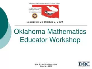 Oklahoma Mathematics Educator Workshop