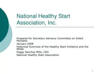 National Healthy Start Association, Inc.