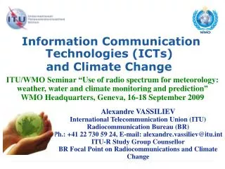 Information Communication Technologies (ICTs) and Climate Change