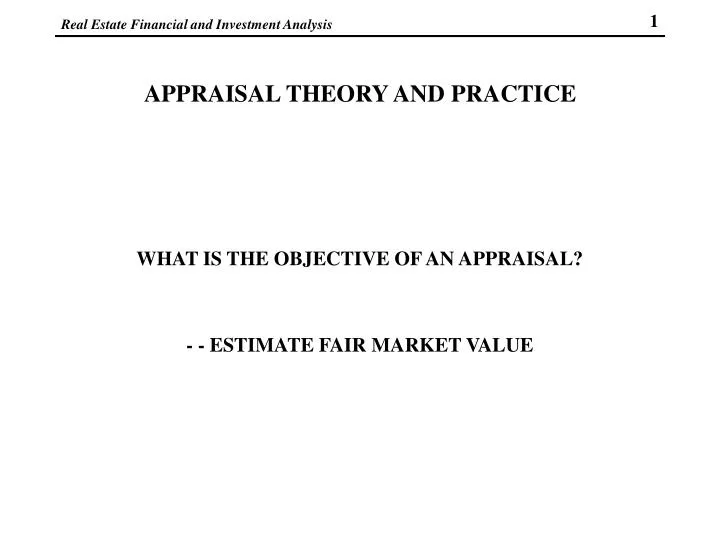appraisal theory and practice