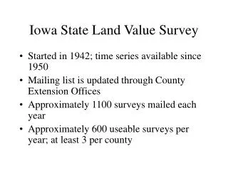 Iowa State Land Value Survey