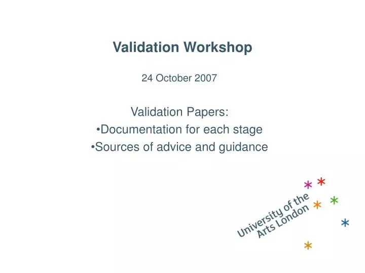 validation workshop