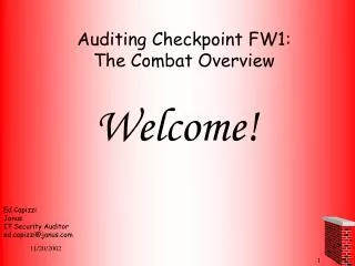 Auditing Checkpoint FW1: The Combat Overview