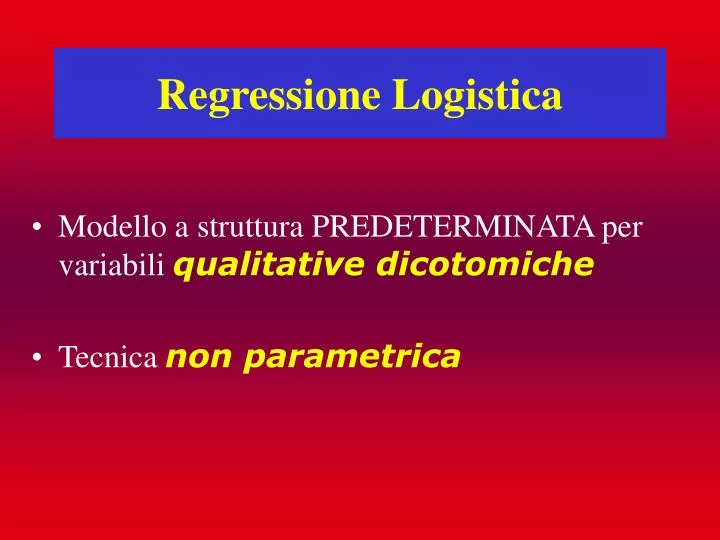 regressione logistica