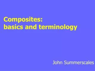 Composites: basics and terminology