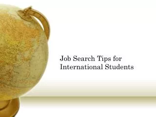 Job Search Tips for International Students