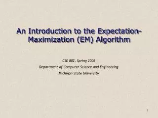 an introduction to the expectation maximization em algorithm