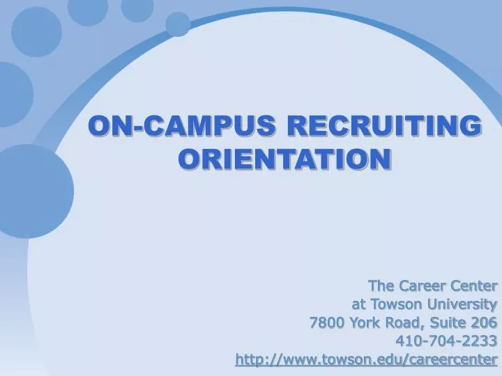 on campus recruiting orientation