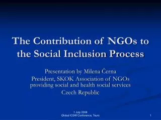 The Contribution of NGOs to the Social Inclusion Process