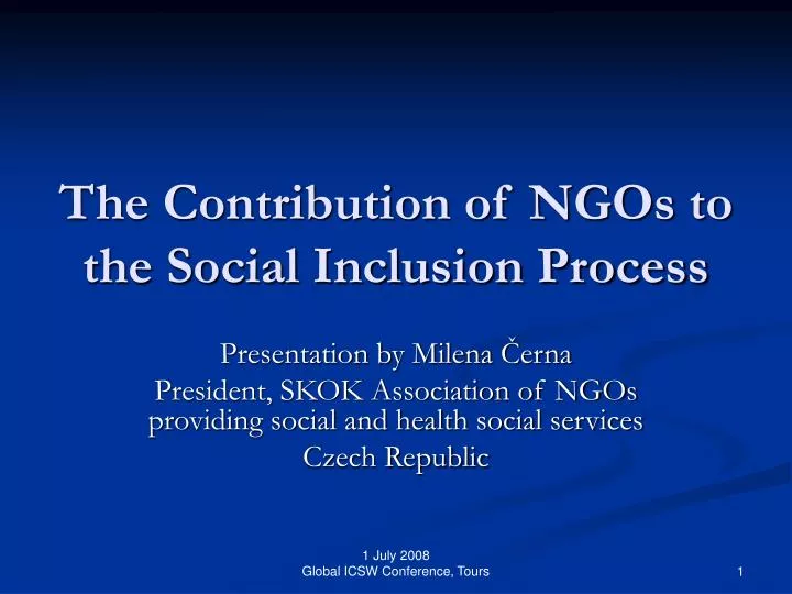 the contribution of ngos to the social inclusion process