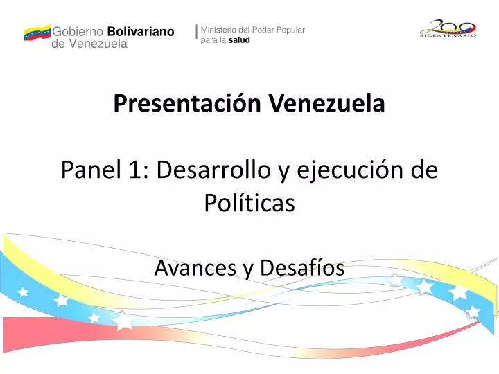 presentaci n venezuela panel 1 desarrollo y ejecuci n de pol ticas avances y desaf os