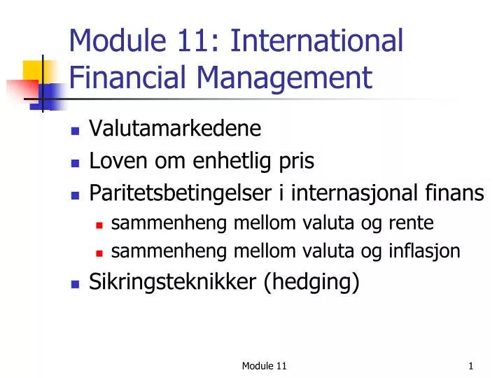 module 11 international financial management