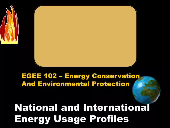 national and international energy usage profiles