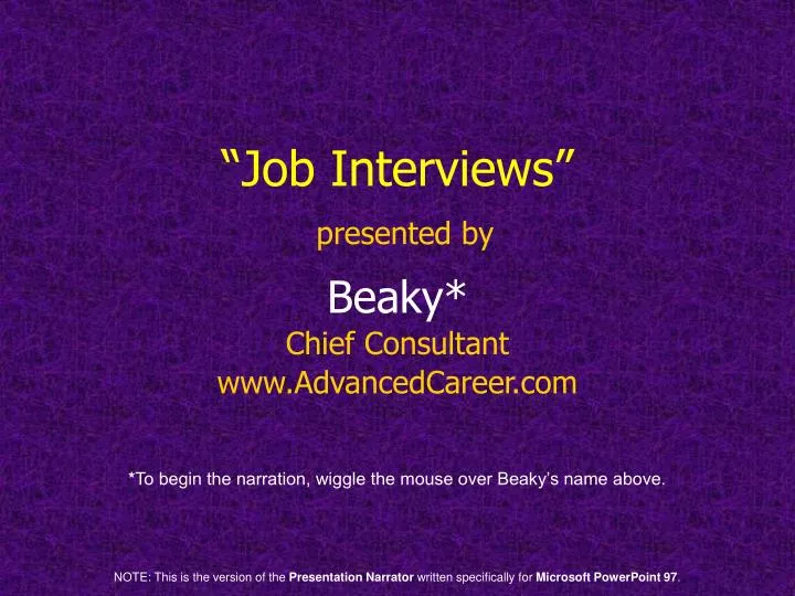 job interviews presented by