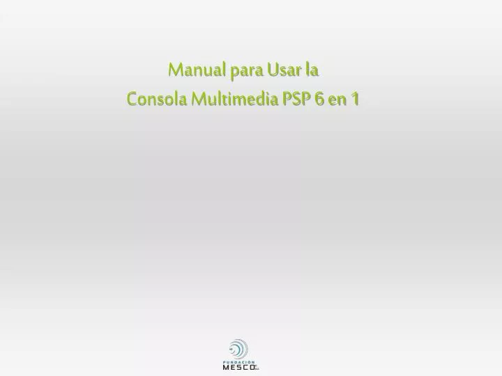 manual para usar la consola multimedia psp 6 en 1