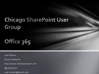 Chicago SharePoint User Group Office 365