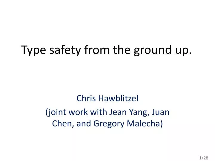 type safety from the ground up
