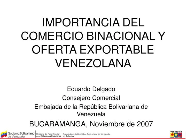 importancia del comercio binacional y oferta exportable venezolana