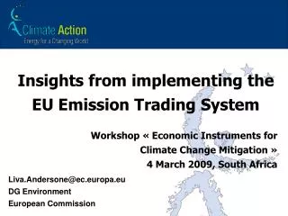 Insights from implementing the EU Emission Trading System