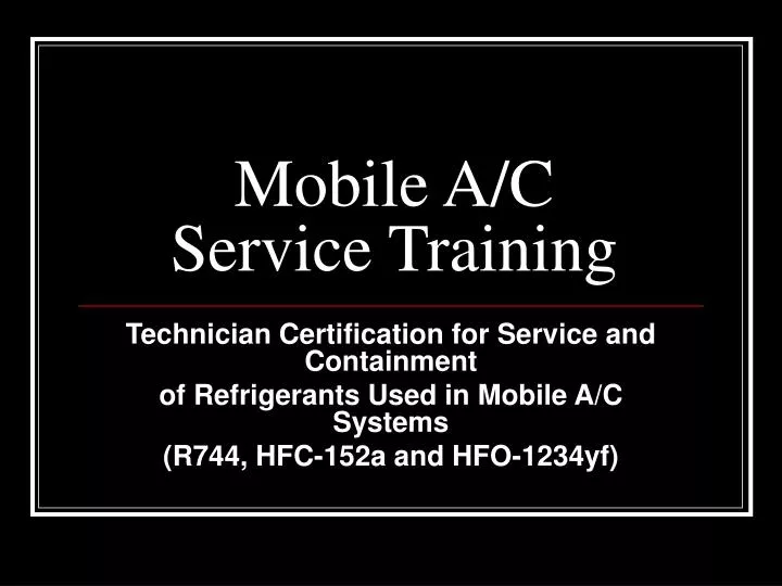 mobile a c service training