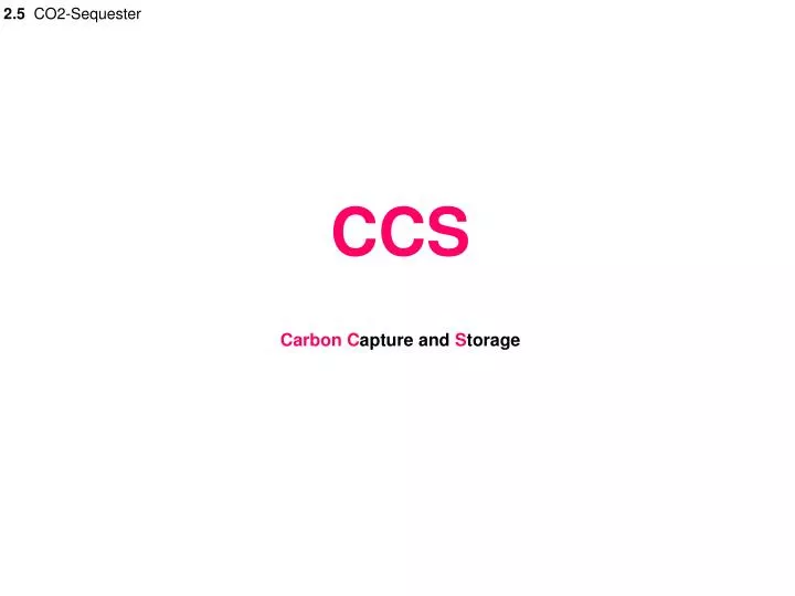 ccs carbon c apture and s torage