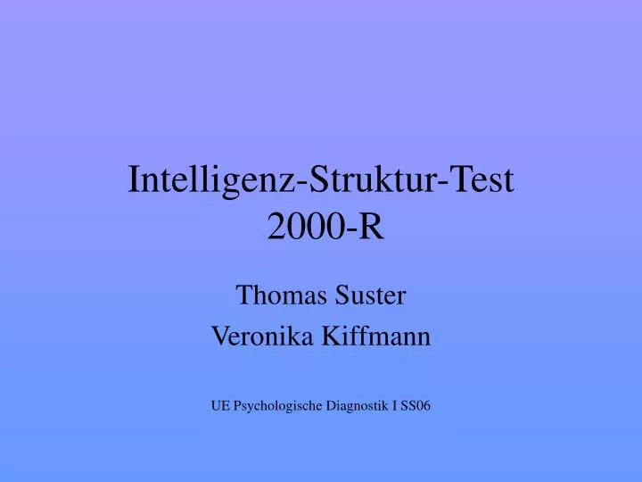 intelligenz struktur test 2000 r